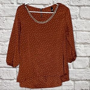 ING‎ Blous Top  Brown Women's Juniors Size medium